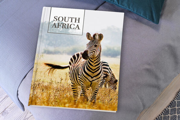 XXL Portrait photo book featuring images of a zebra